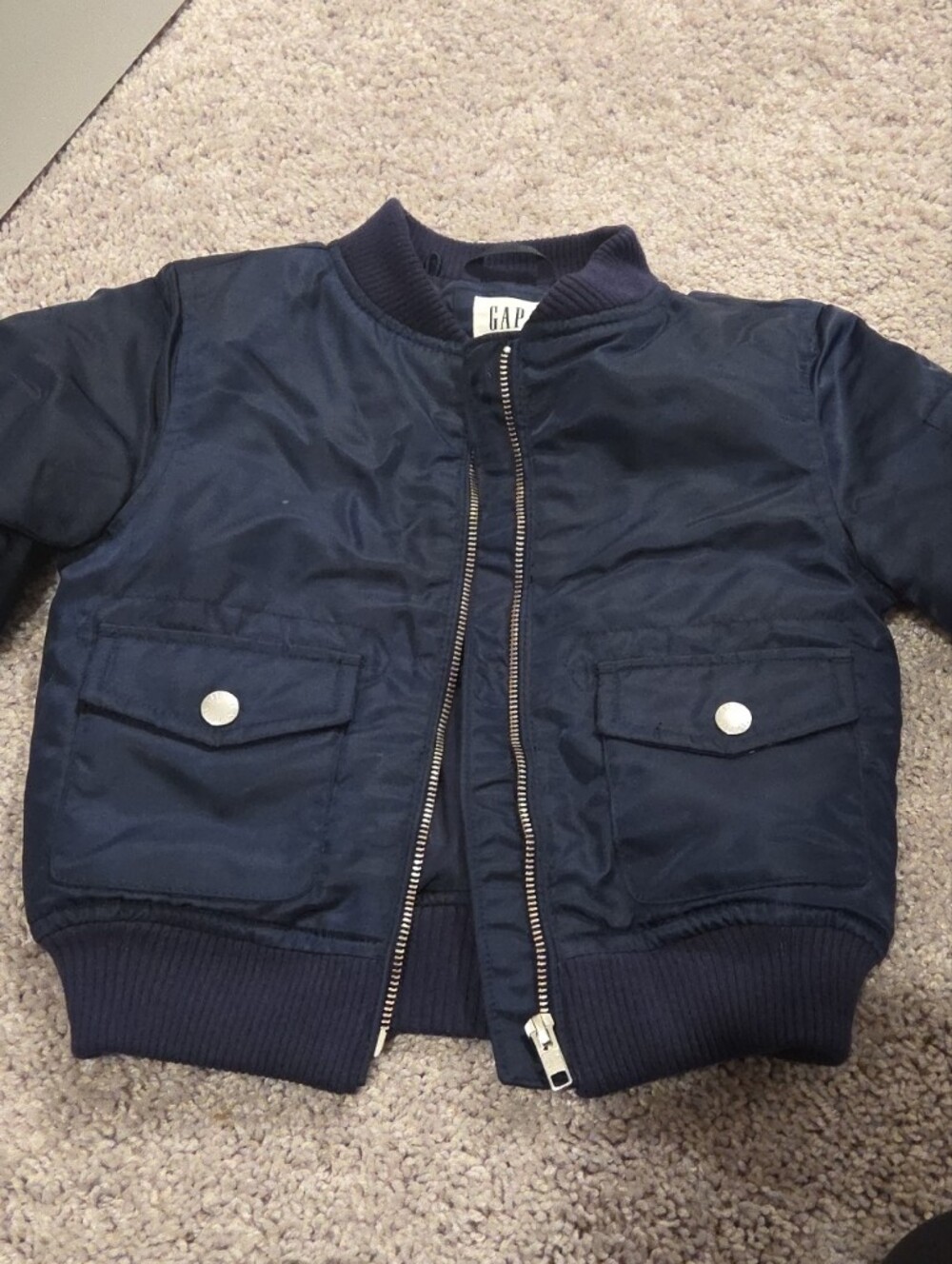 GAP Navy Blue Kids Puffer Bomber Jacket